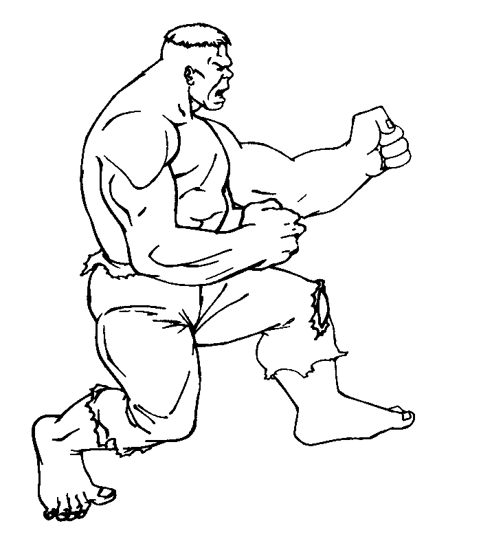 coloriage hulk de profil